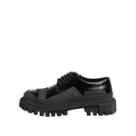 Dolce & Gabbana Black Patent Leather Trekking Derby Shoes