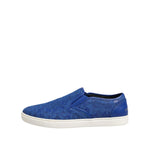 Dolce & Gabbana Blue Leather Lace Slip On Sneaker Shoes MV7405-40