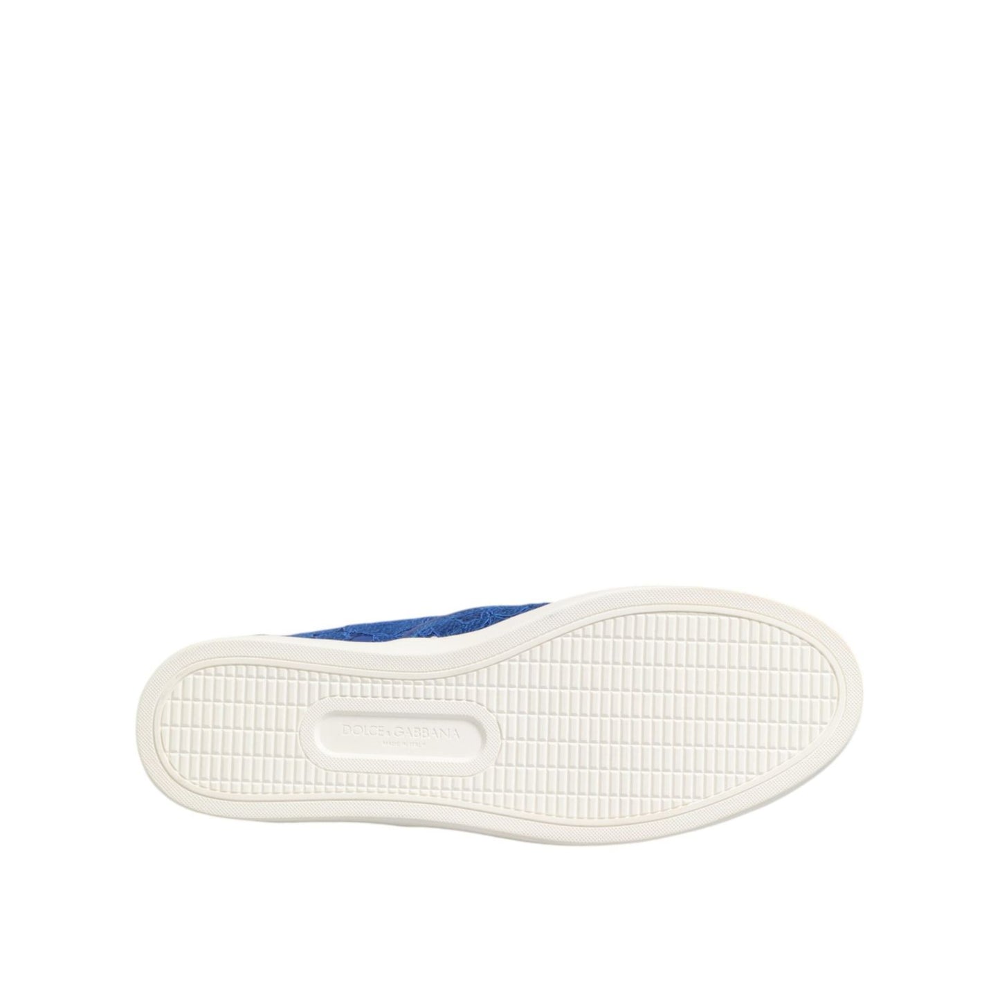 Dolce & Gabbana Blue Leather Lace Slip On Sneaker Shoes MV7405-40