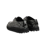 Dolce & Gabbana Black White Calfskin Chunky Derby Shoes