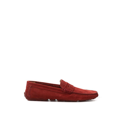 Bally Bordeaux Leather Moccassin