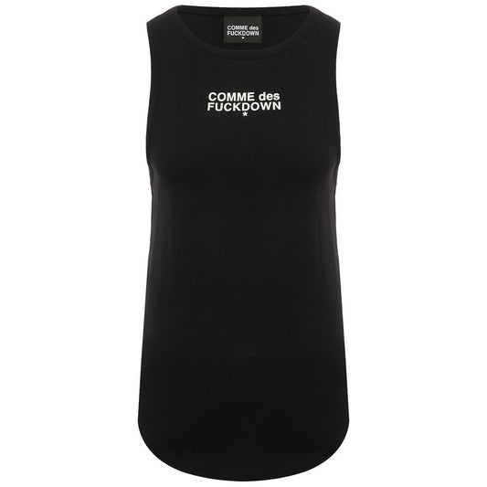 Comme Des Fuckdown Black Cotton Tops & T-Shirt CO-15682-IT36|XXS