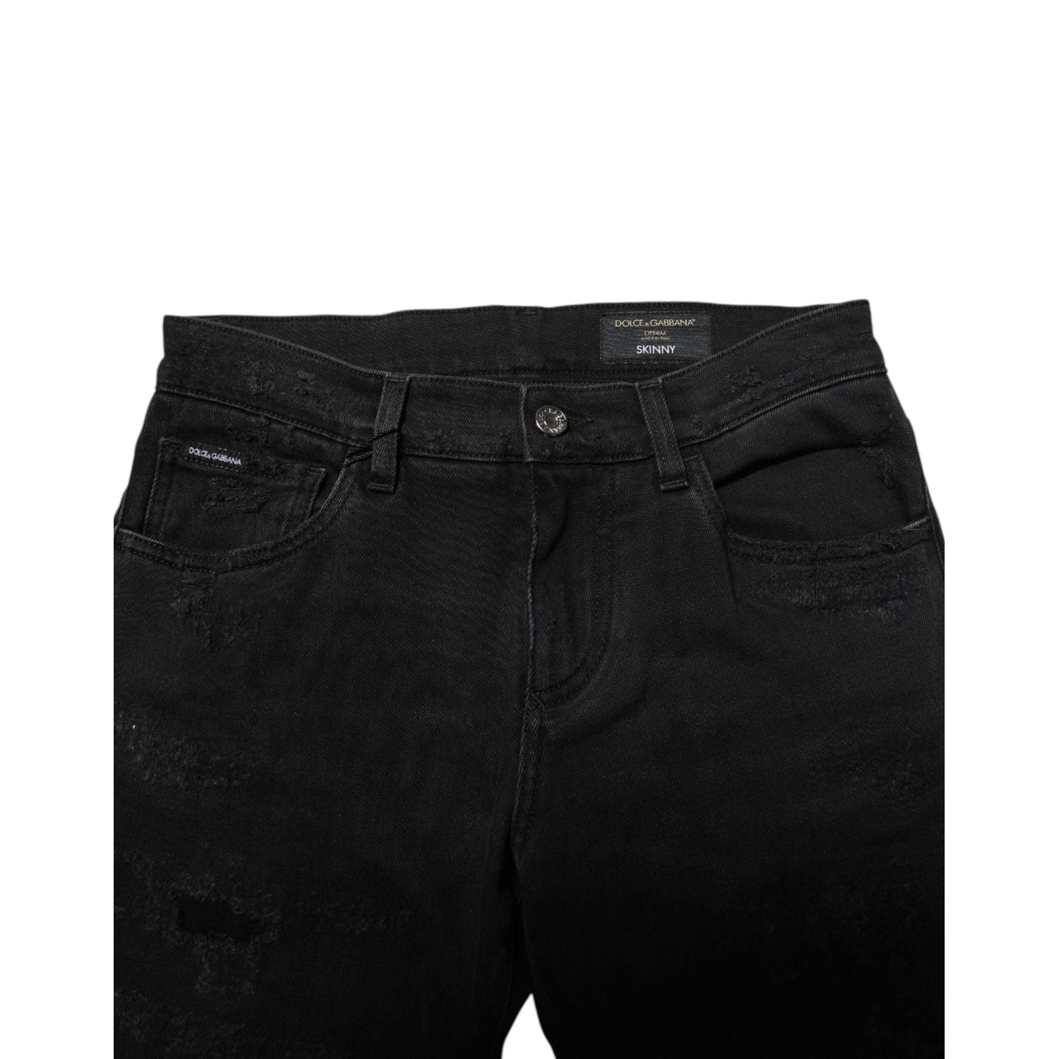 Dolce & Gabbana Black Cotton Skinny Men Denim Jeans