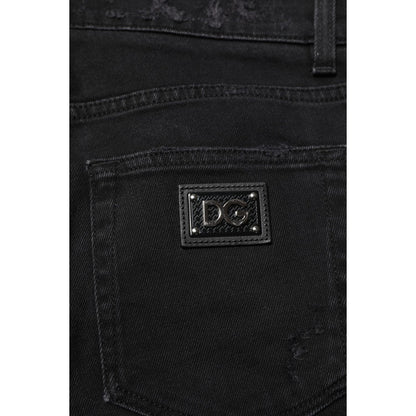 Dolce & Gabbana Black Cotton Skinny Men Denim Jeans