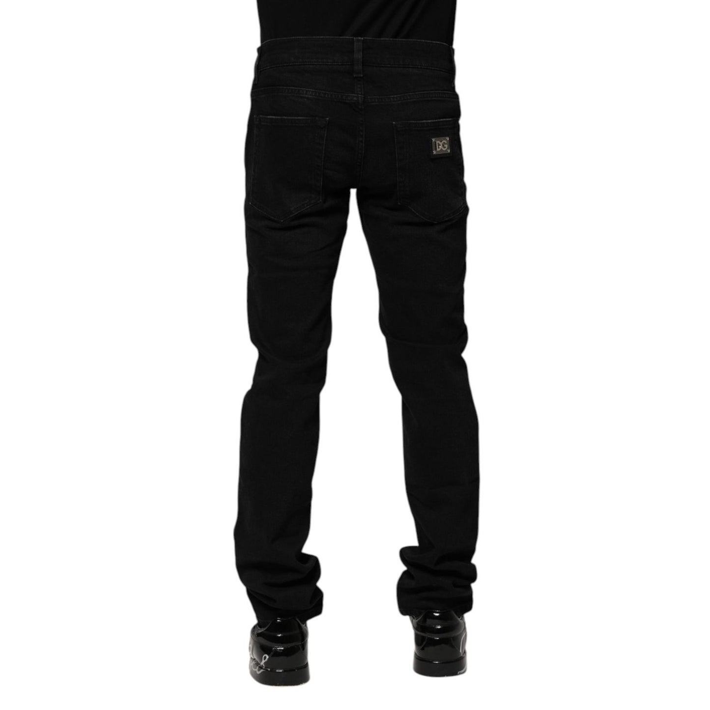 Dolce & Gabbana Black Cotton Skinny Men Denim Jeans