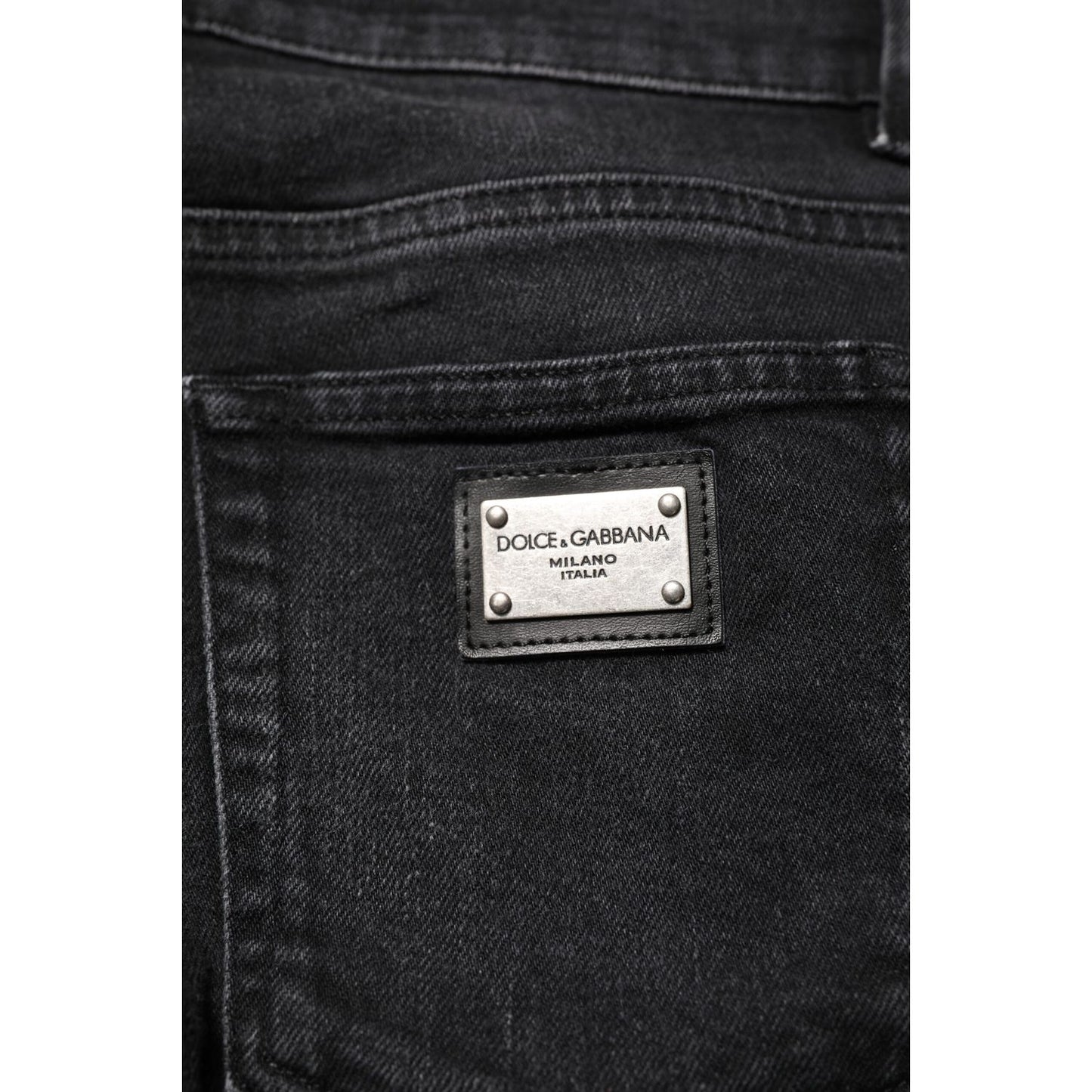 Dolce & Gabbana Black Cotton Skinny Men Denim Jeans