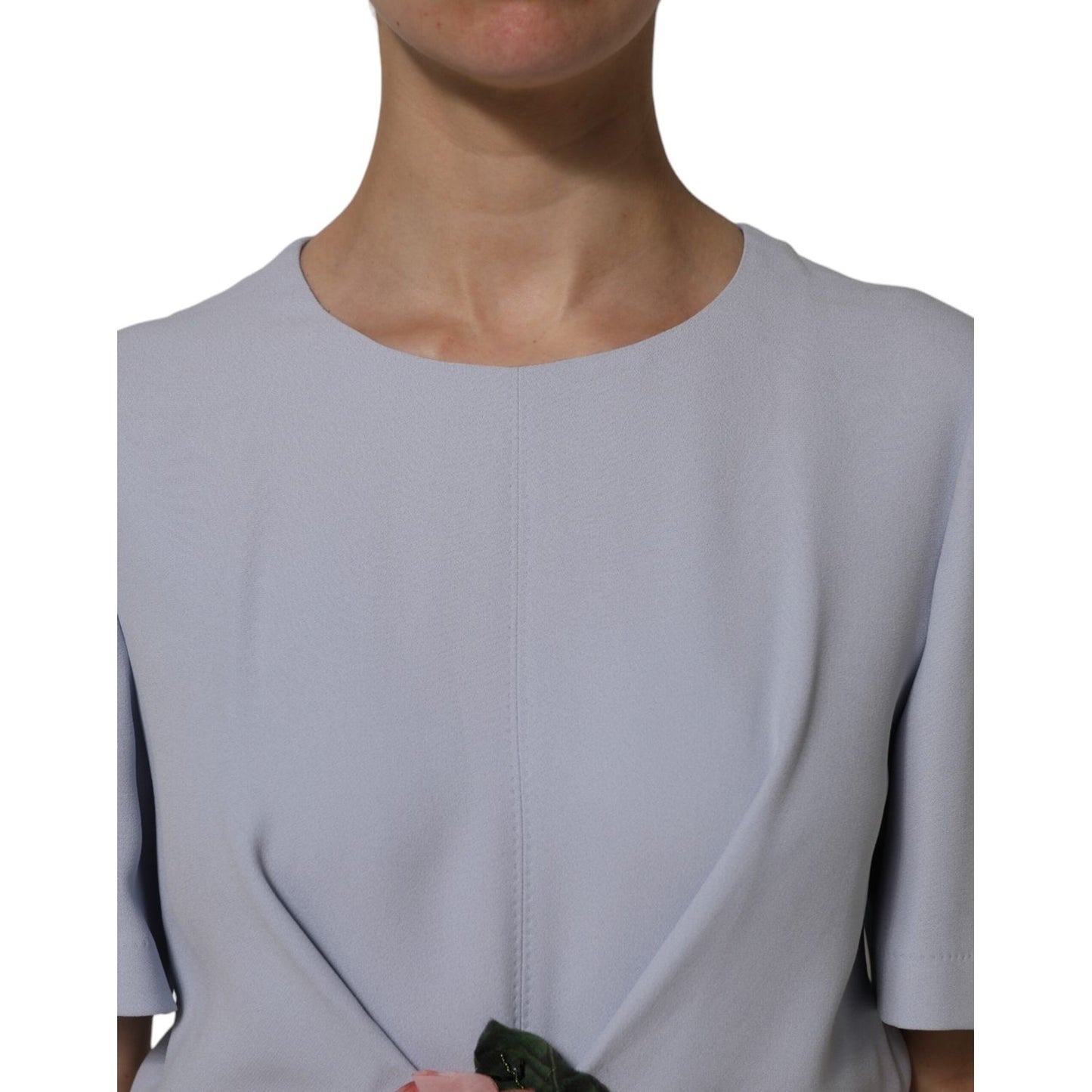 Dolce & Gabbana Gray Viscose ShortSleeve Sheath Midi Dress