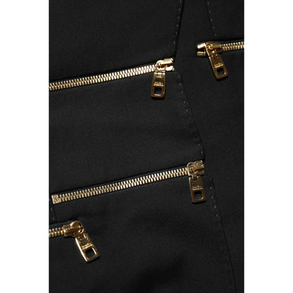 Dolce & Gabbana Black Wool Zipper Detailing Blazer Jacket
