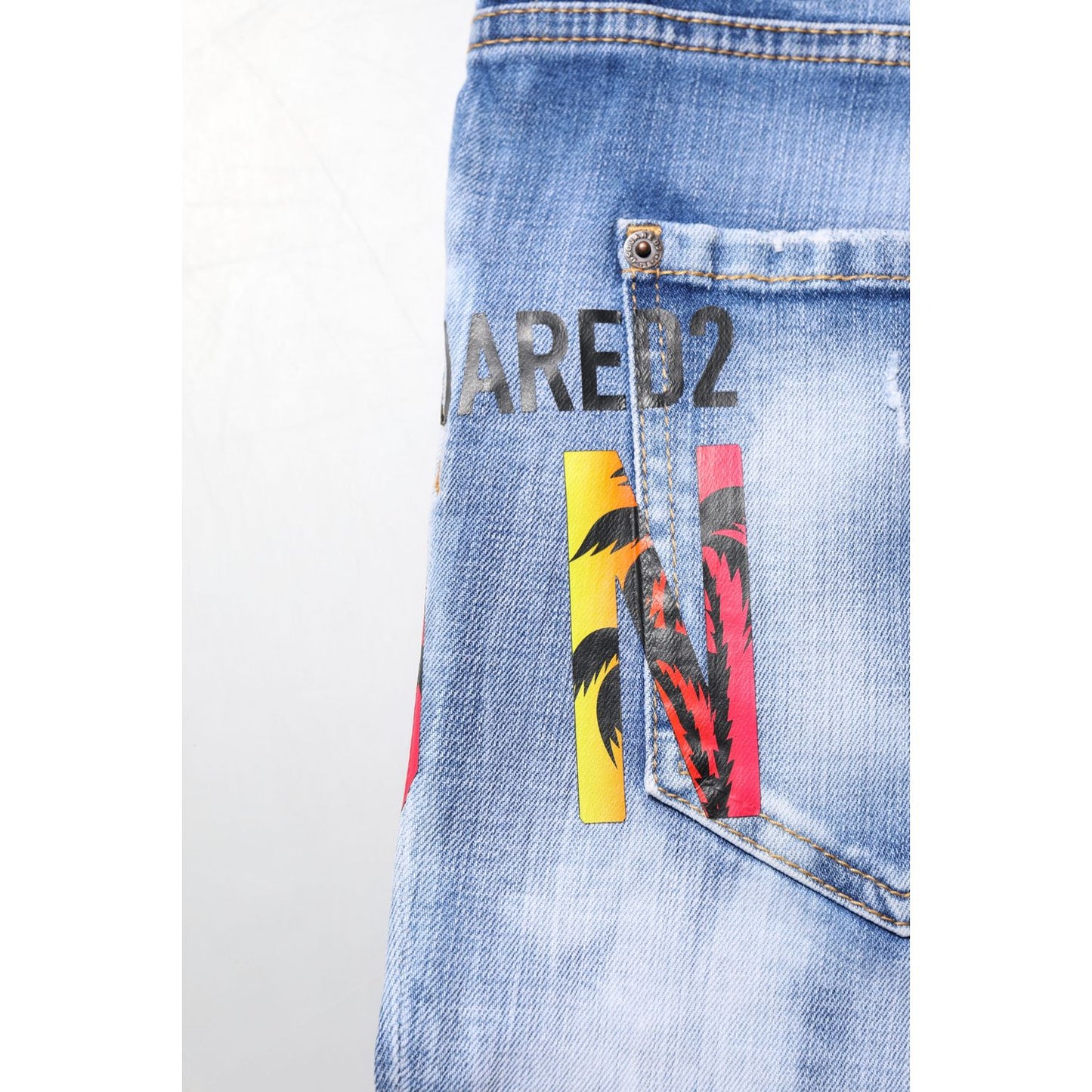 Dsquared² Blue Washed Cotton Mid Waist Skinny Denim Jeans