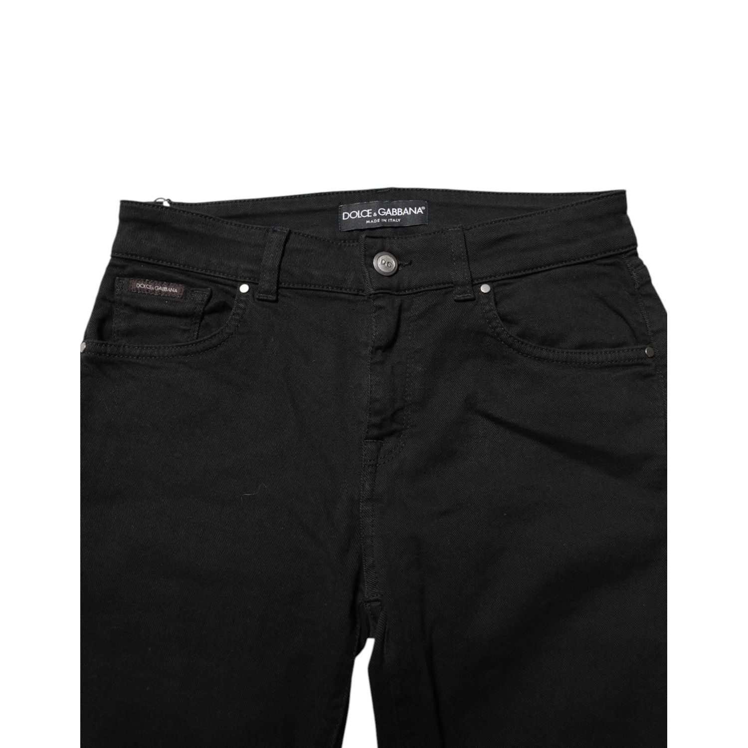 Dolce & Gabbana Black Cotton Skinny Mid Waisted Denim Jeans