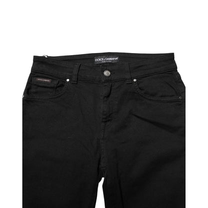Dolce & Gabbana Black Cotton Skinny Mid Waisted Denim Jeans