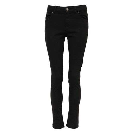 Dolce & Gabbana Black Cotton Skinny Mid Waisted Denim Jeans