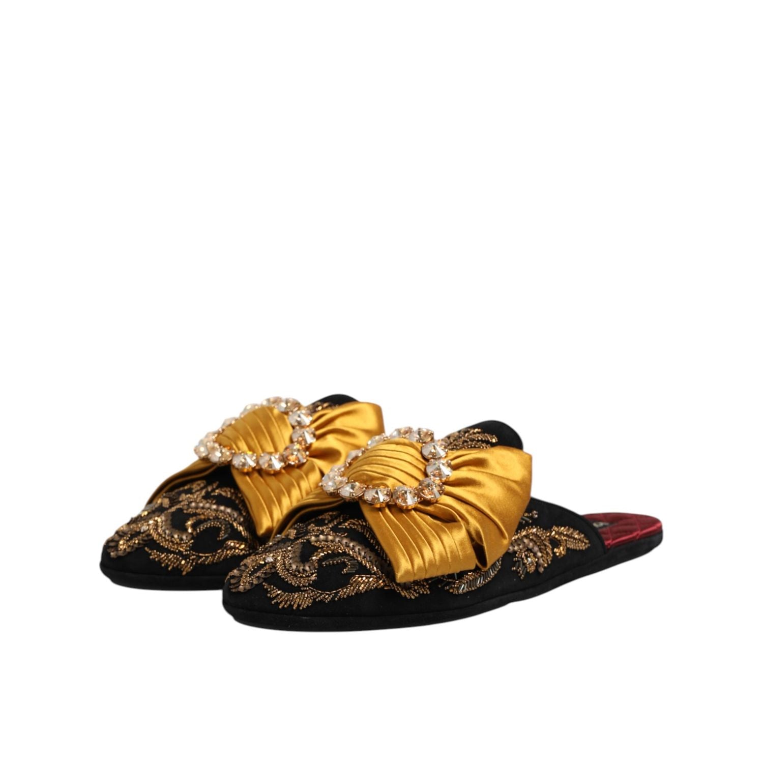 Dolce & Gabbana Multicolor Embellished Flat Sandals Shoes
