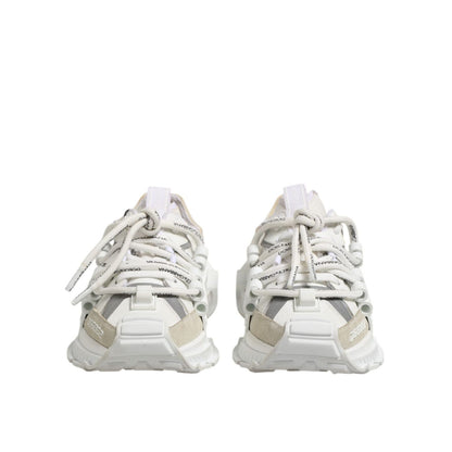 Dolce & Gabbana White Gray Low Top Space Sneakers Shoes