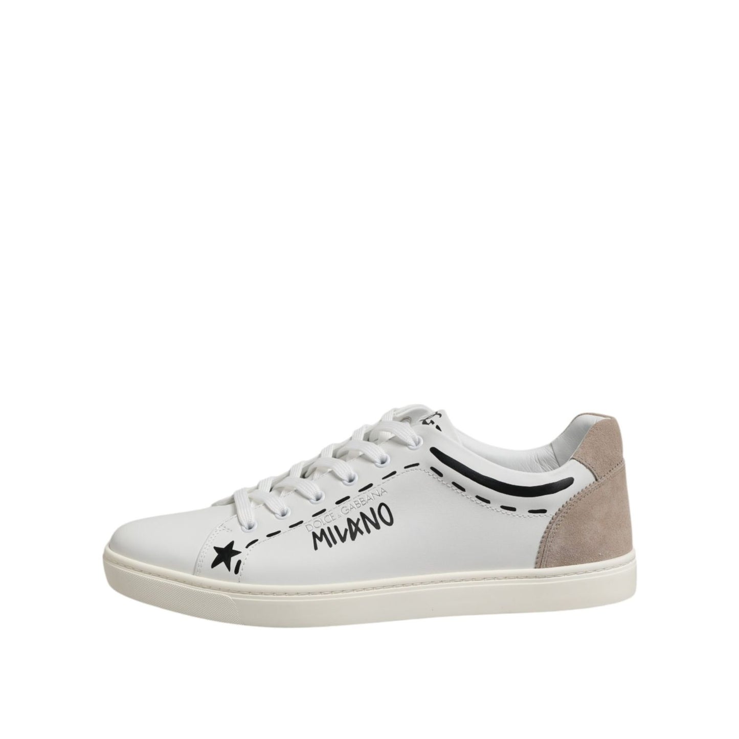 Dolce & Gabbana White Leather MILANO Low Top Sneakers Shoes