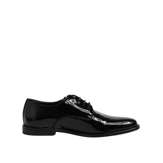 Dolce & Gabbana Black Patent Leather Derby Formal Dress Shoes MV7530-40