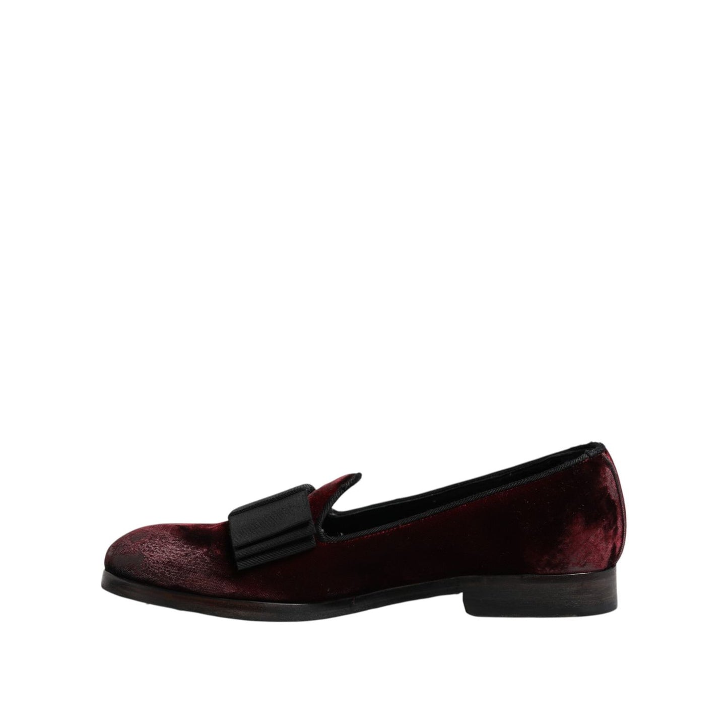 Dolce & Gabbana Red Velvet Men Slip On Loafers Dress Shoes