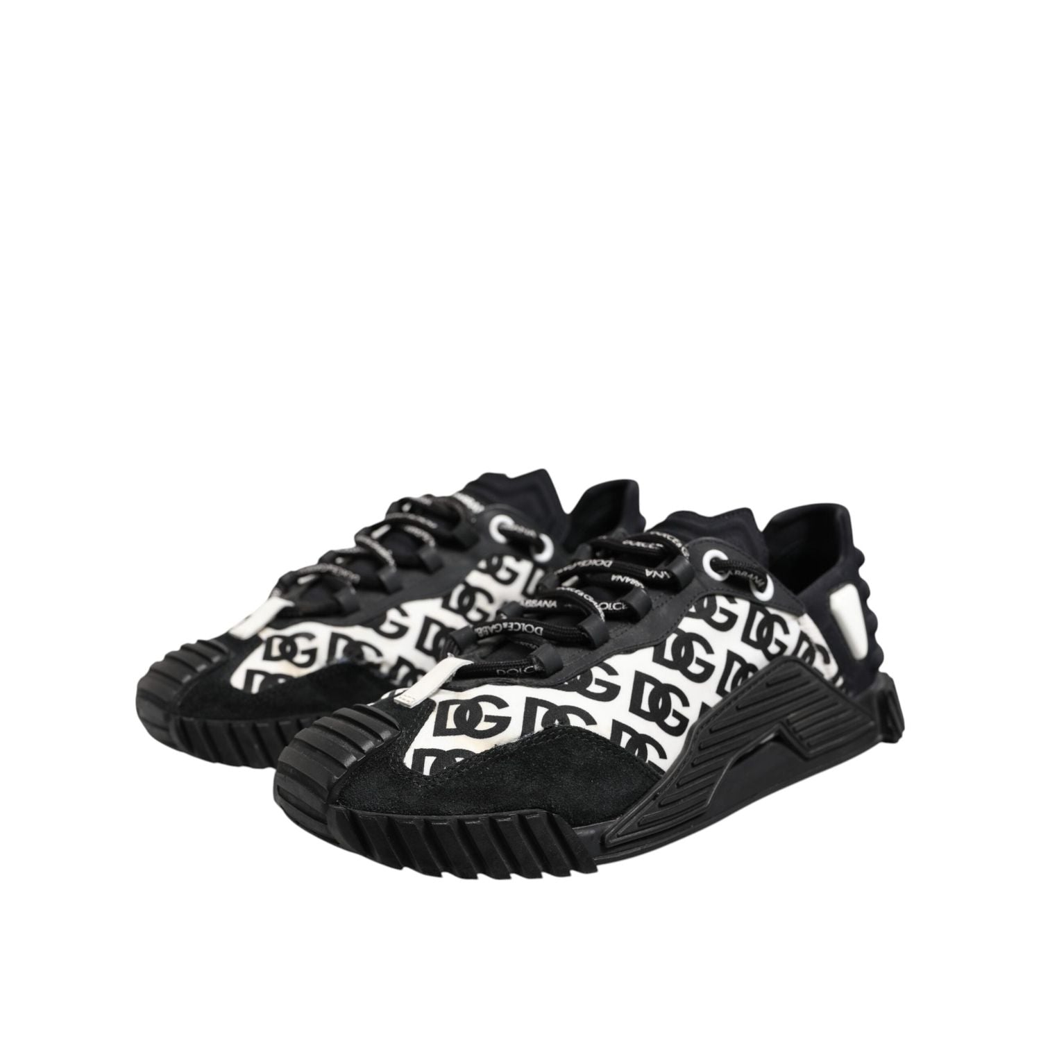 Dolce & Gabbana Black Logo Lace Up Low Top NS1 Sneakers Shoes