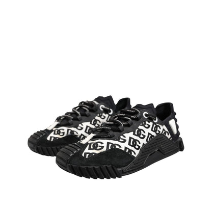 Dolce & Gabbana Black Logo Lace Up Low Top NS1 Sneakers Shoes
