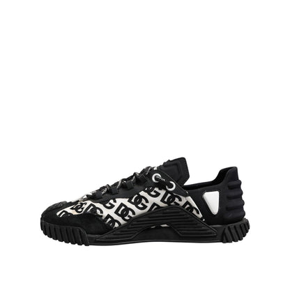 Dolce & Gabbana Black Logo Lace Up Low Top NS1 Sneakers Shoes