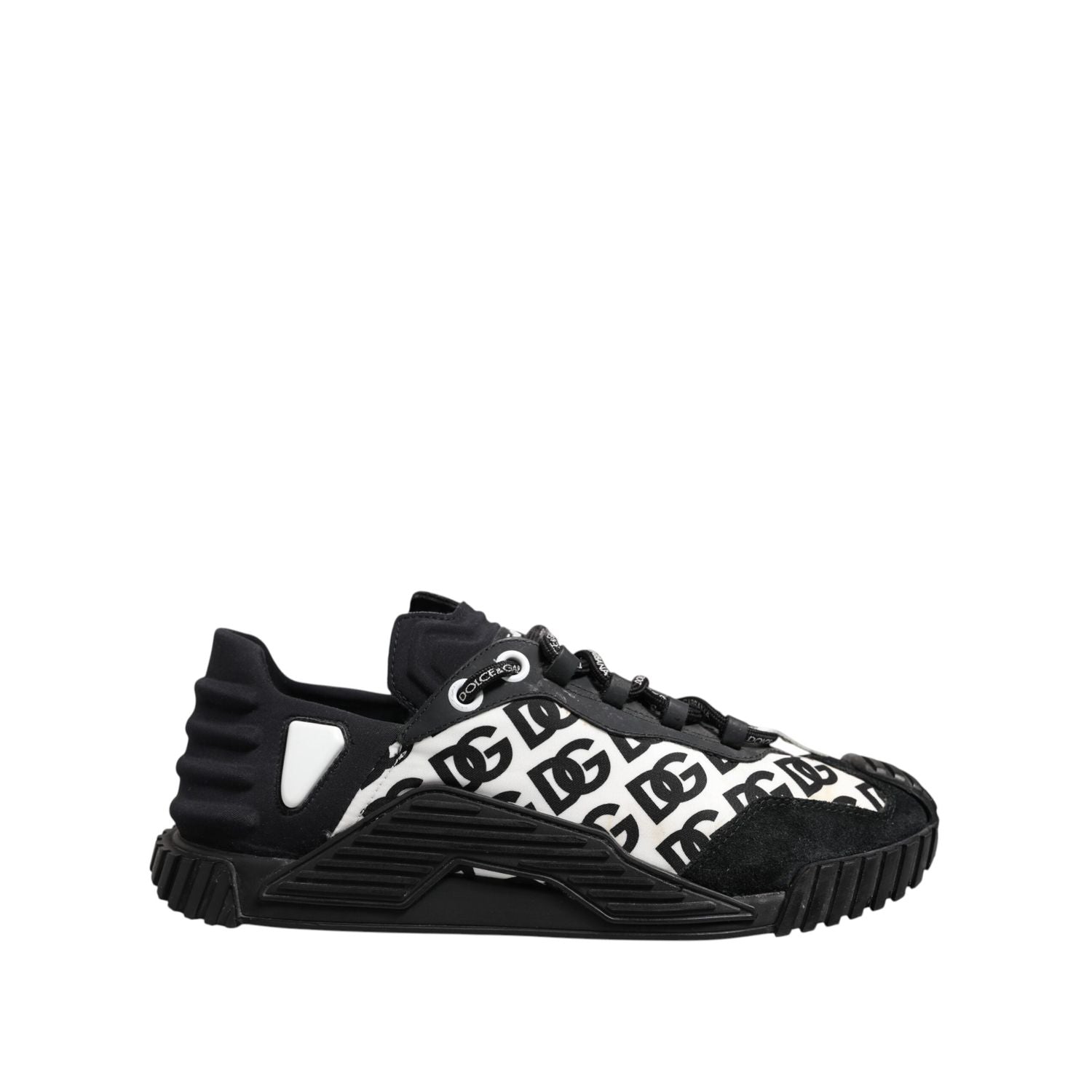 Dolce & Gabbana Black Logo Lace Up Low Top NS1 Sneakers Shoes