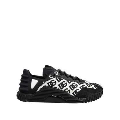 Dolce & Gabbana Black Logo Lace Up Low Top NS1 Sneakers Shoes