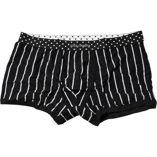 Dolce & Gabbana Black White Striped Regular Boxer Underwear