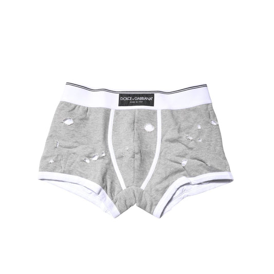 Dolce & Gabbana Gray Cotton Stretch Regular Boxer Underwear BIK1579-3