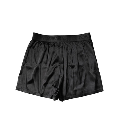Dolce & Gabbana Black Logo Waist Regular Boxer Shorts Underwear