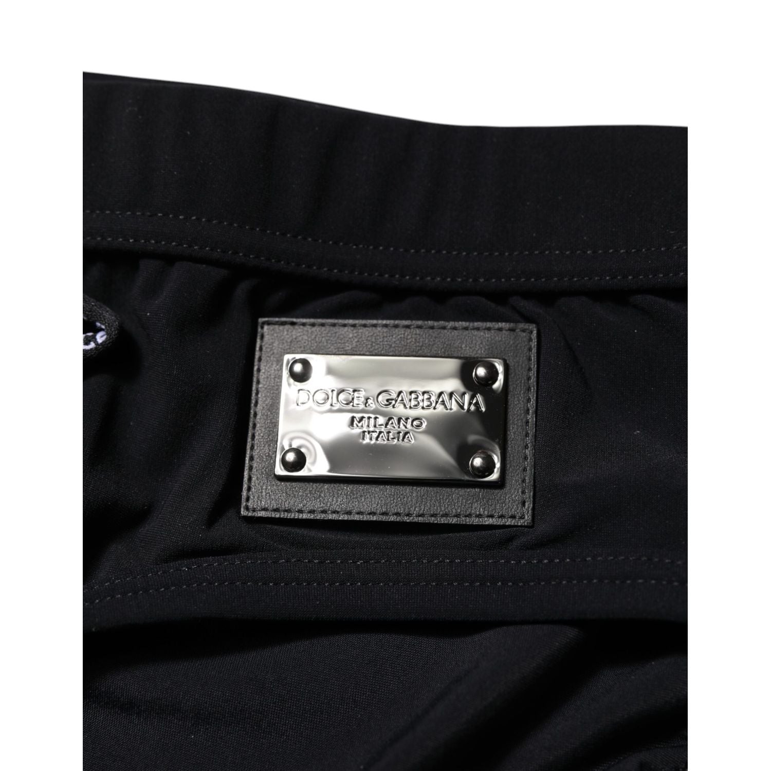Dolce & Gabbana Black Logo Plaque Men Beachwear Brief Swimwear