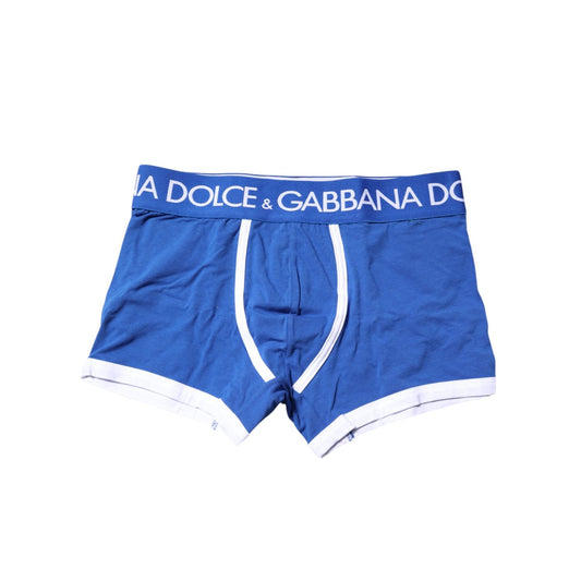 Dolce & Gabbana Blue Logo Waist Regular Boxer Brief Underwear
