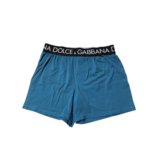 Dolce & Gabbana Blue Logo Waist Regular Boxer Shorts Underwear BIK1627-4