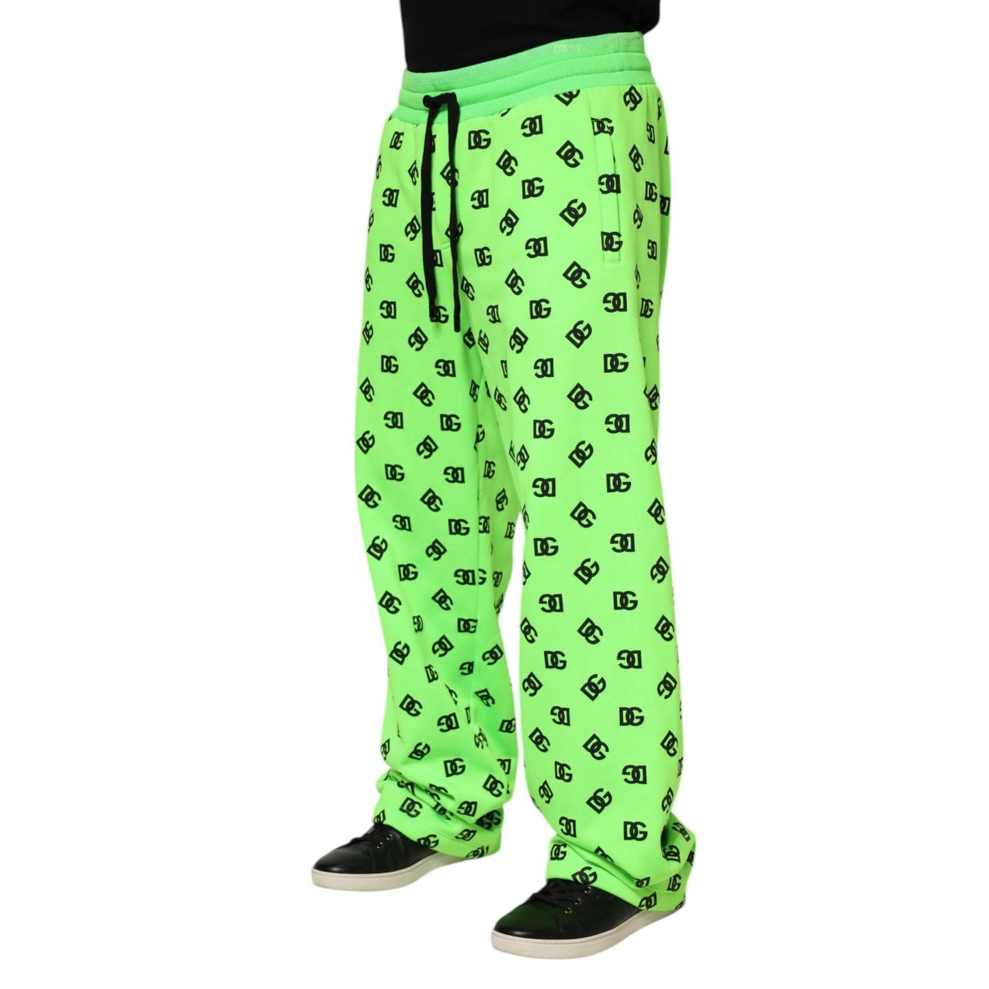 Dolce & Gabbana Green Logo Print Jogger Men Sweatpants Pants