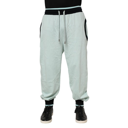 Dolce & Gabbana Light Green Cotton Men Jogger Sweatpants Pants