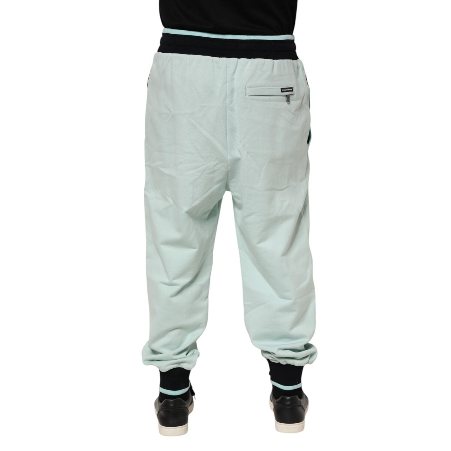 Dolce & Gabbana Light Green Cotton Men Jogger Sweatpants Pants