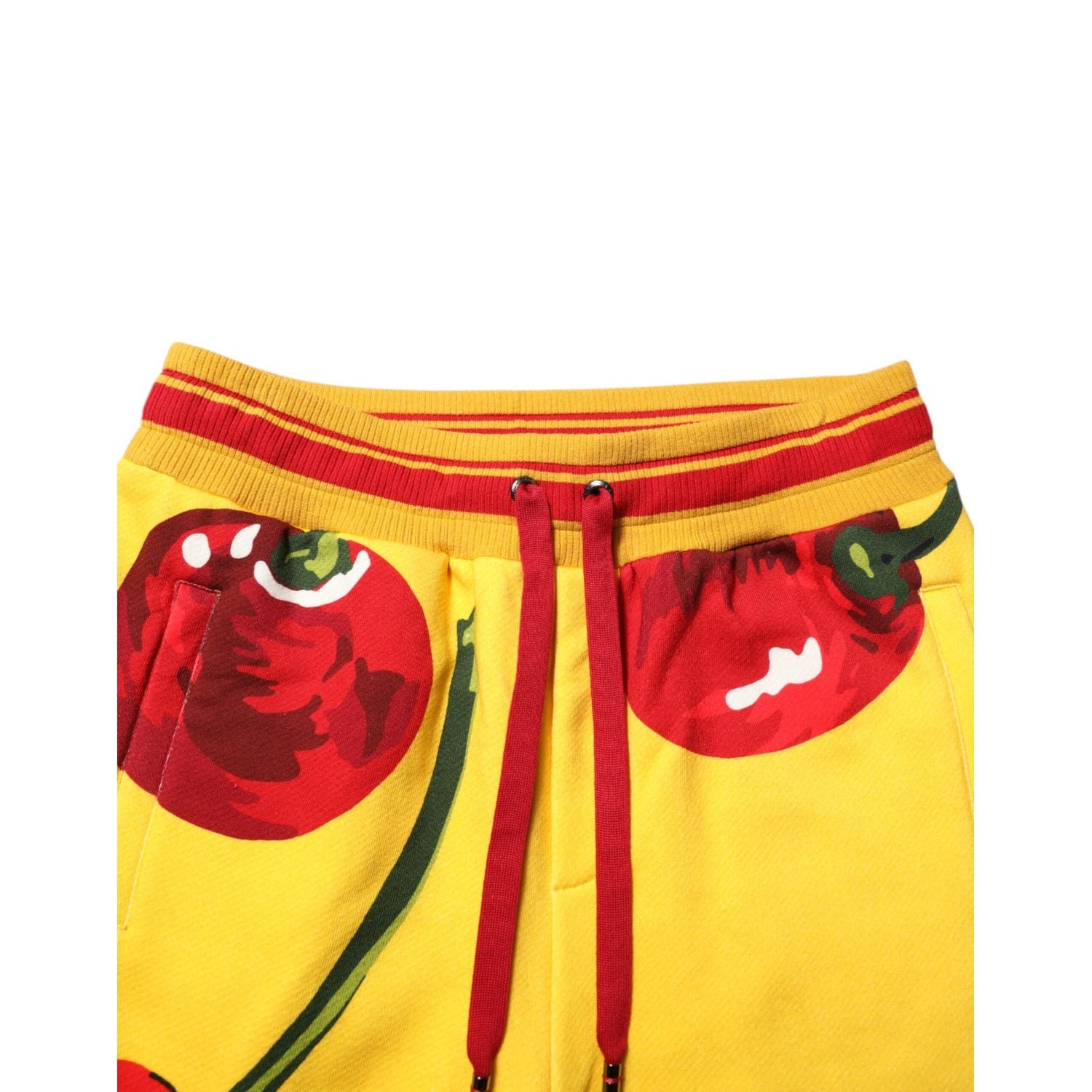 Dolce & Gabbana Yellow Cherry Print Jogger Sweatpants Pants