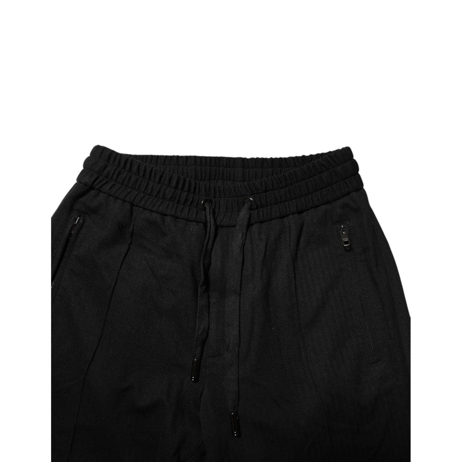 Dolce & Gabbana Black Viscose Drawstring Men Jogger Pants