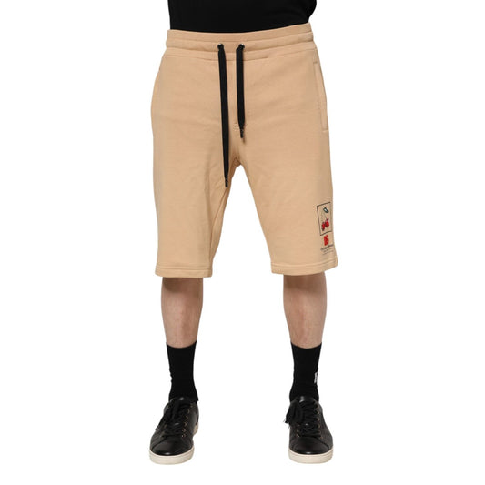 Dolce & Gabbana Yellow Cotton Men Bermuda Sweatshorts Shorts PAN76246-48