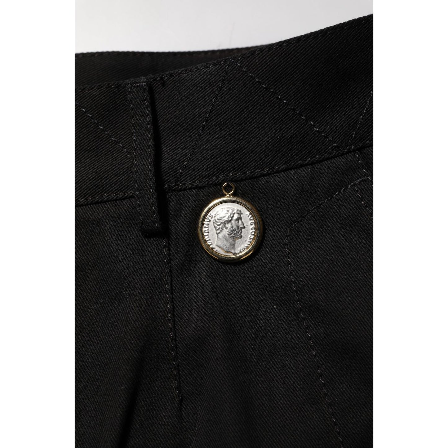 Dolce & Gabbana Black Cotton Knee Length Men Bermuda Shorts