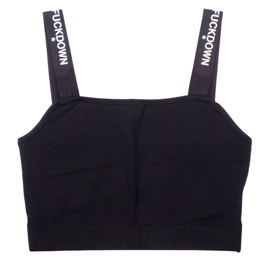 Comme Des Fuckdown Black Cotton Tops & T-Shirt CO-15686-S
