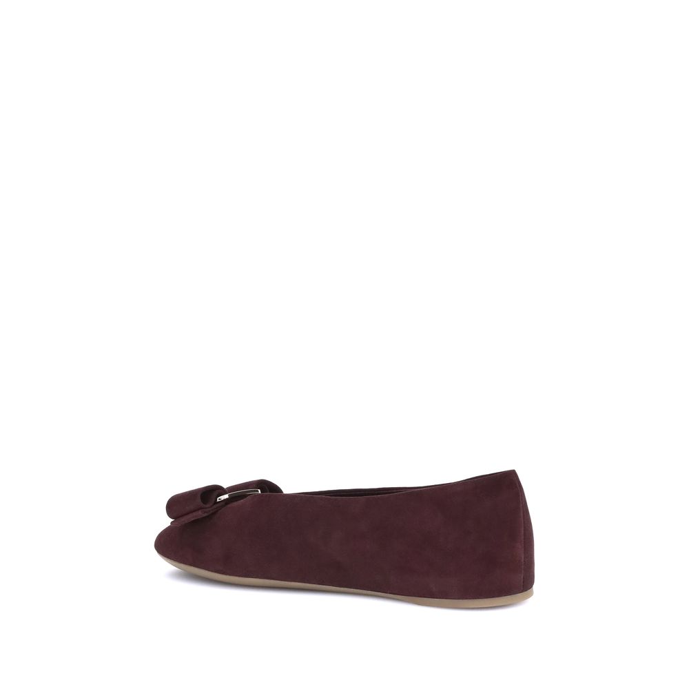 Ferragamo Bordeaux Goatskin Ballet Flats 1728,72470364320,Ballet Flats - Flats - Shoes,Bordeaux,EU35.5/US5.5,Ferragamo,Flats - Shoes,New with tags,Shoes,Women