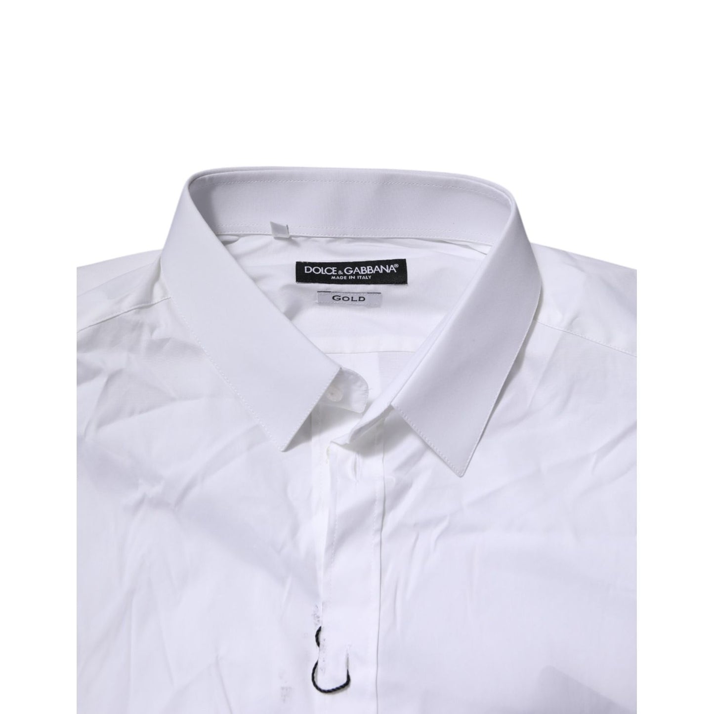 Dolce & Gabbana White Cotton GOLD Long Sleeves Formal Shirt