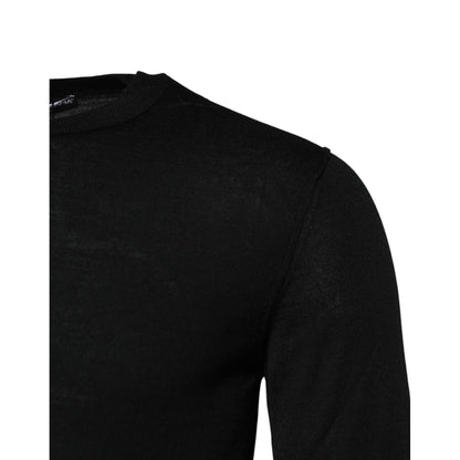 Dolce & Gabbana Black Cashmere Crew Neck Long Sleeves T-shirt