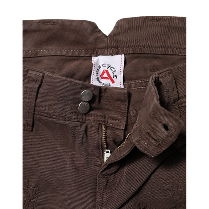 CYCLE Brown Cotton Low Waist Skinny Casual Jeans