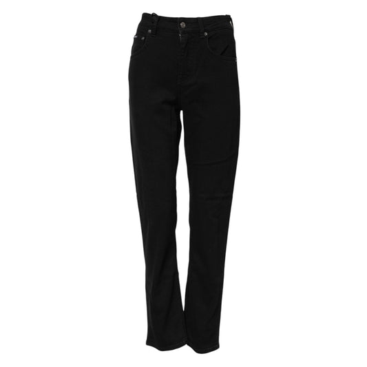 Dolce & Gabbana Black Boyfriend Cotton Mid Waist Denim Jeans