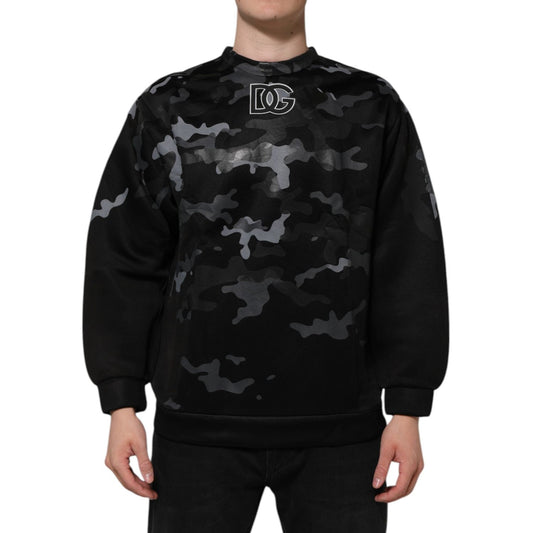 Dolce & Gabbana Black Camouflage Pullover Sweatshirt Sweater TSH906983-46