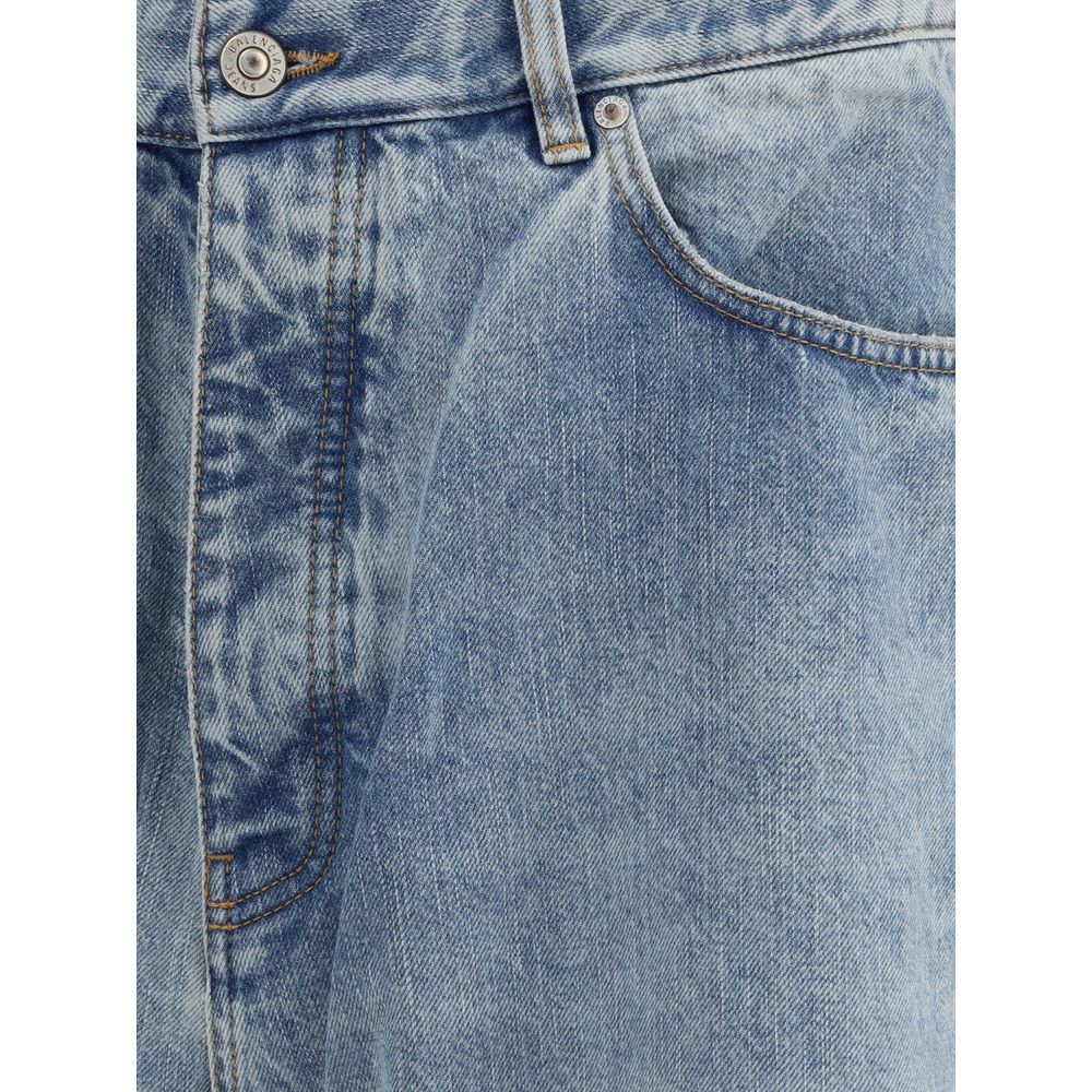Balenciaga Light Blue Cotton Relaxed Fit Jeans