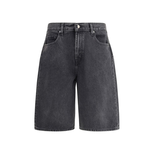 7FOR Black Cotton Bermuda Shorts