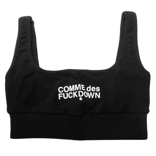 Comme Des Fuckdown Black Cotton Tops & T-Shirt CO-15699-IT36|XXS