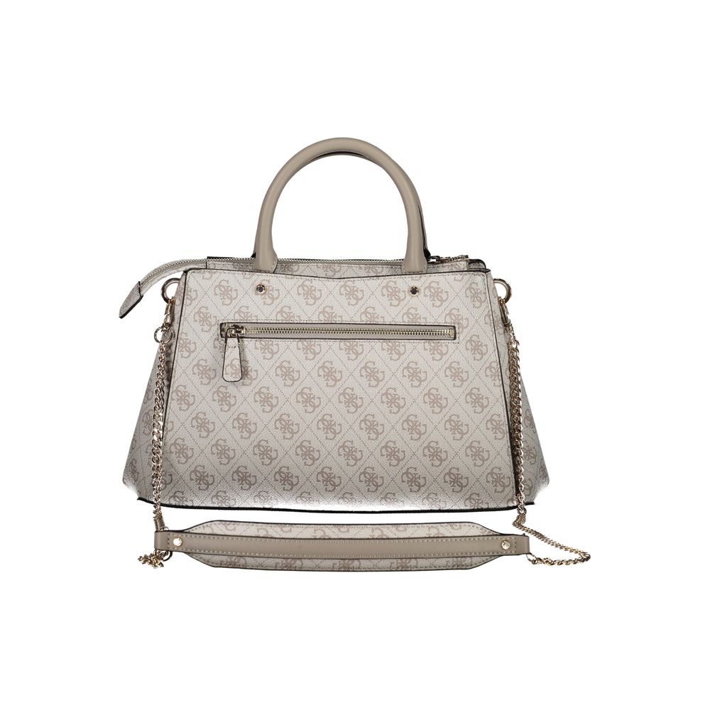 Guess Jeans Gray Polyethylene Handbag with removable chain shoulder strap, two handles, and external pockets.